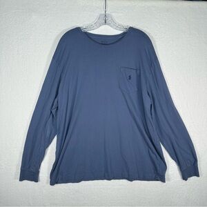 Polo Ralph Lauren Blue T Shirt Blue slate Pony Logo Pocket‎ custom slim fit  XL